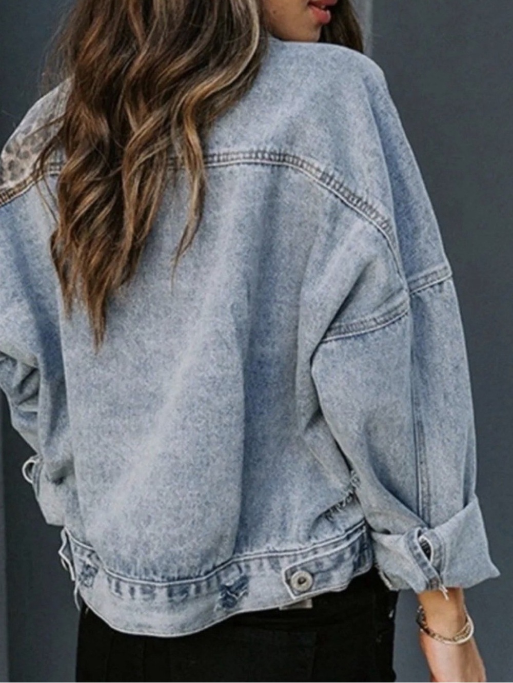POL Leopard denim patchwork jacket - Picture 4 of 7